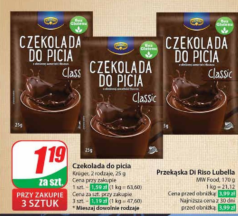 Czekolada do picia classic Kruger drinking chocolate promocja