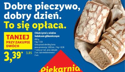 Chleb żytni z niskim indeksem glikemicznym promocja w Lidl