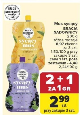 Mus sycący BRACIA SADOWNICY różne rodzaje 200 g promocja w Carrefour