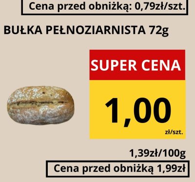 Bułka Pełnoziarnista 72g promocja w Supeco