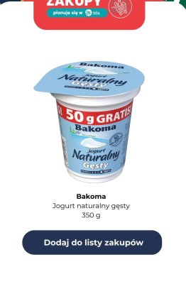 Jogurt naturalny gęsty 350 g promocja w Biedronka