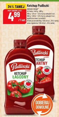 Ketchup Pudliszki Łagodny promocja w POLOmarket
