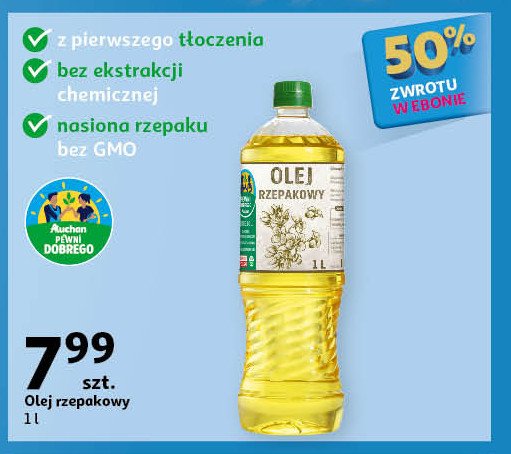 Olej rzepakowy Auchan pewni dobrego promocja w Auchan