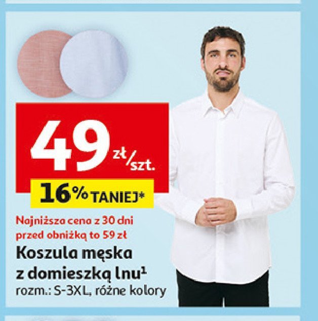Koszula męska z lnu s-3xl Auchan inextenso promocja