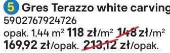 Gres Terrazzo white carving promocja w Castorama