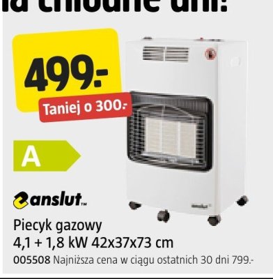 Piecyk gazowy 4,1 + 1,8 kW 42x37x73 cm Anslut promocja w Jula