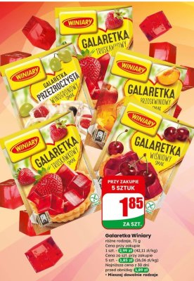 Galaretka przezroczysta o smaku winogronowym Winiary promocja w Dino