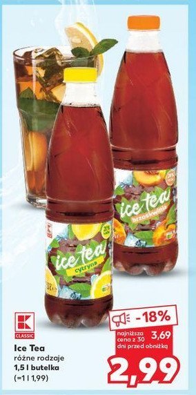 Napój brzoskwiniowy K-classic ice tea promocja