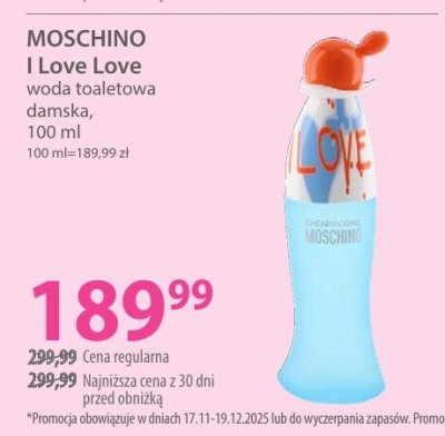 Woda toaletowa damska MOSCHINO I Love Love promocja w Hebe