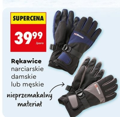 Rękawice narciarskie damskie lub męskie promocja w Biedronka