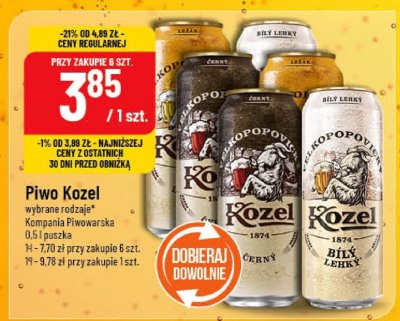 Piwo Kozel wybrane rodzaje promocja w POLOmarket