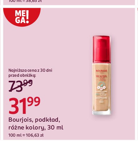 Podkład rozświetlający Bourjois healthy mix promocja w Rossmann