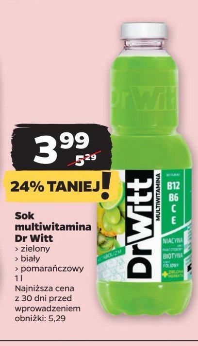 Napój witalność owoce tropikalne Dr witt premium promocja