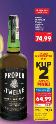 Whiskey irlandzka Proper No.Twelve promocja w Kaufland