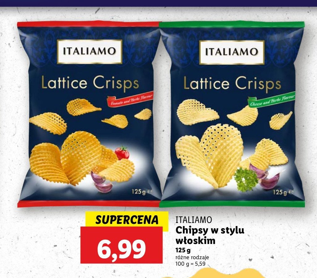 Chipsy w stylu włoskim pesto verde Italiamo promocja w Lidl