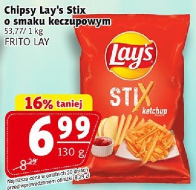 Chipsy Lay's Stix o smaku keczupowym Frito Lay promocja w Prim Market