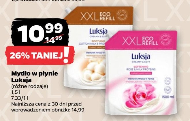 Mydło w płynie cotton milk & provitamin b5 Luksja creamy promocja