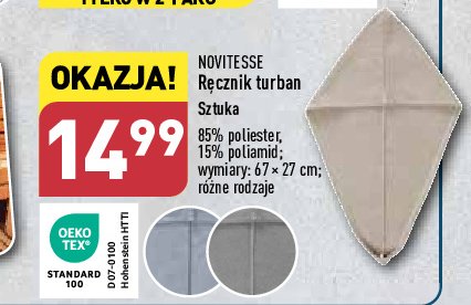 Ręcznik turban 67 x 27 cm Novitesse promocja