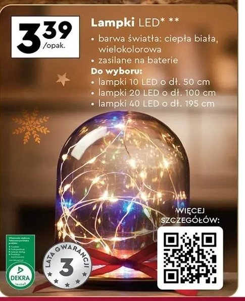 Lampki dekoracyjne 10 led promocja w Biedronka