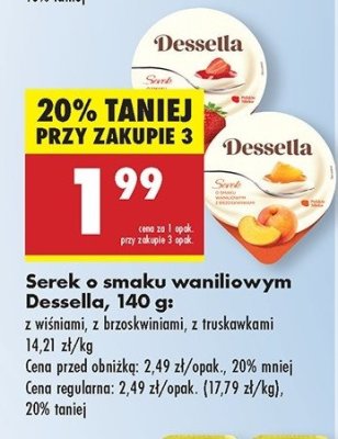 Serek waniliowy z truskawkami Dessella promocja