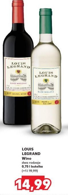 Wino białe półsłodkie LOUIS LEGRAND promocja