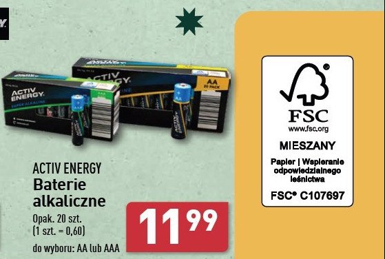 Baterie aa Activ energy promocja w Aldi