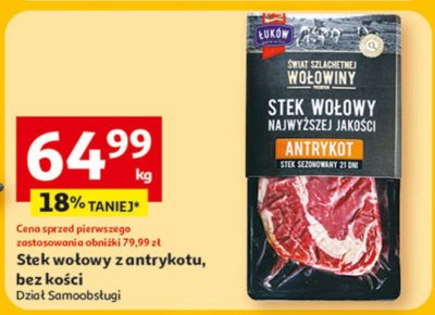 Stek wołowy z antrykotu, bez kości promocja w Auchan