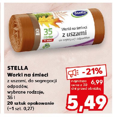 Worki na śmieci do segregacji odpadów 35 l bio Stella promocja