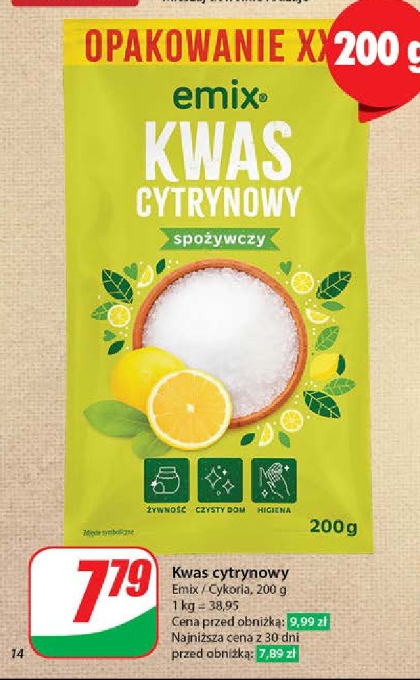 Kwasek cytrynowy Emix promocja w Dino