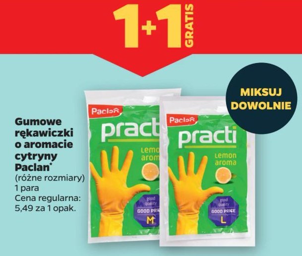 Rękawice gumowe l lemon Paclan practi promocja w Netto