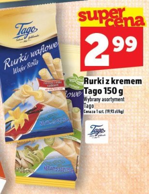 Rurki z kremem Tago 150 g promocja w TOPAZ