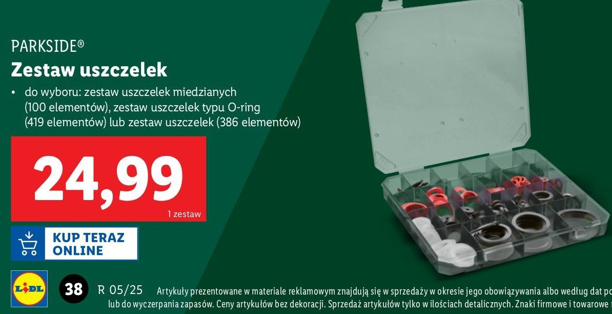 Zestaw uszczelek Parkside promocja