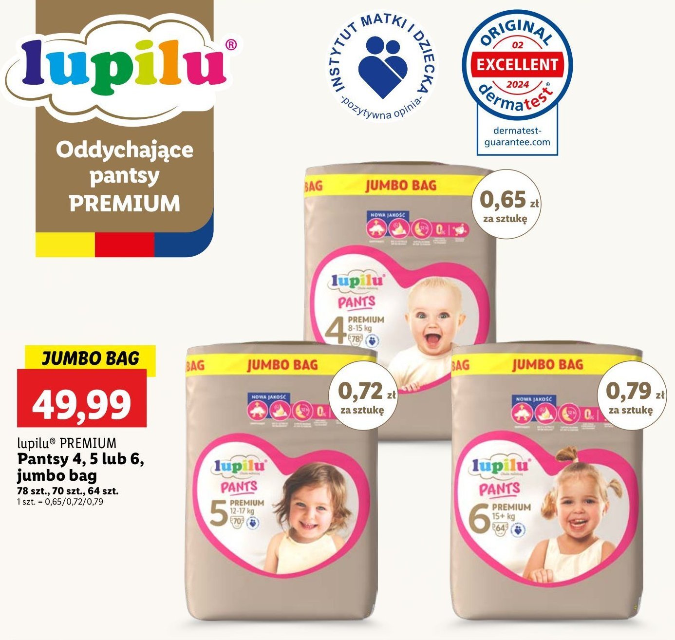 Pieluchomajtki 4 maxi LUPILU PANTS PREMIUM promocja