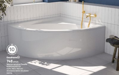 Wanna narożna Cavally promocja w Castorama