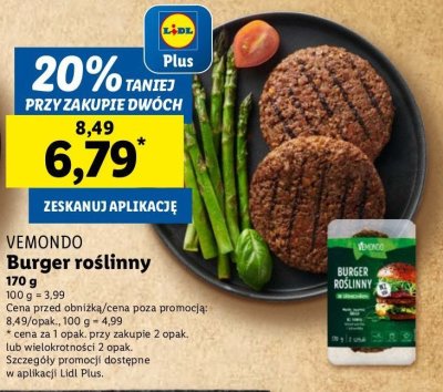 Burger roślinny Vemondo promocja