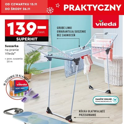 Suszarka na pranie Vileda promocja w Biedronka