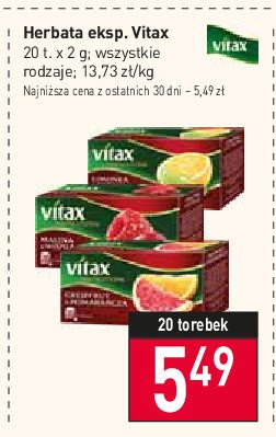 Herbata malina & granat Vitax inspirations promocja