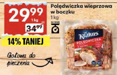 Polędwiczka wieprzowa w boczku Krakus 1kg promocja w Delikatesy Centrum