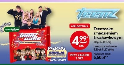 Teenzcake z nadzieniem truskawkowym promocja w Żabka