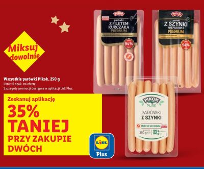 Parówki Pikok różne rodzaje promocja w Lidl