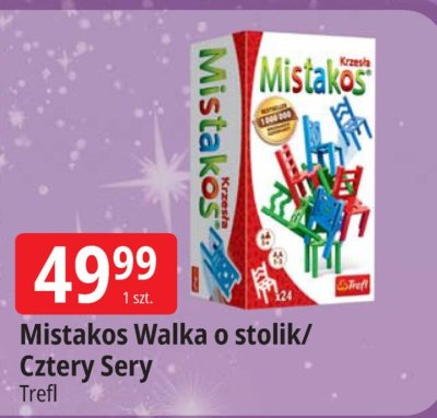 Gra Mistakos Walka o stolik/Cztery Sery Trefl promocja w Leclerc