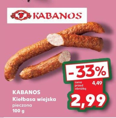 Kiełbasa wiejska pieczona Kabanos promocja w Kaufland