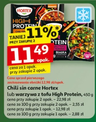 Chili sin carne Hortex lub warzywa z kaszą lub High Protein promocja w Auchan
