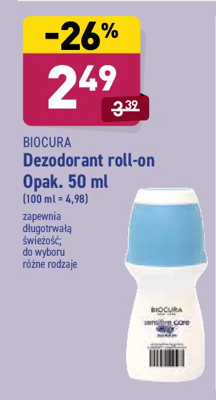 Dezodorant sensitive care Biocura promocja