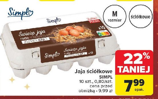 Jaja ściółkowe kl.m Simpl promocja w Carrefour Market