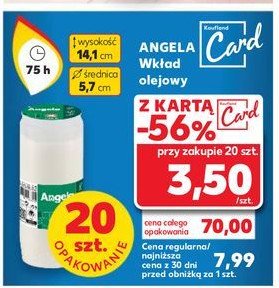 Wkład olejowy 75h Angela promocja w Kaufland