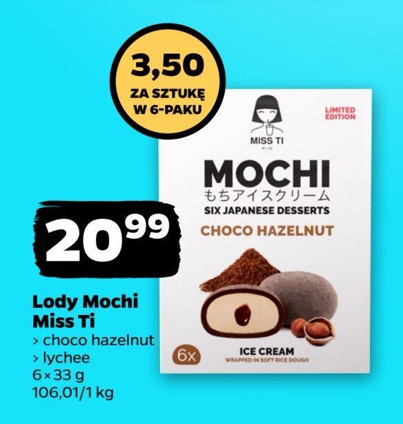 Lody mochi choco hazelnut Miss ti promocja