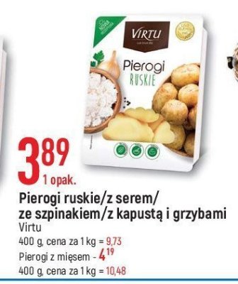 Pierogi ze szpinakiem Virtu promocja