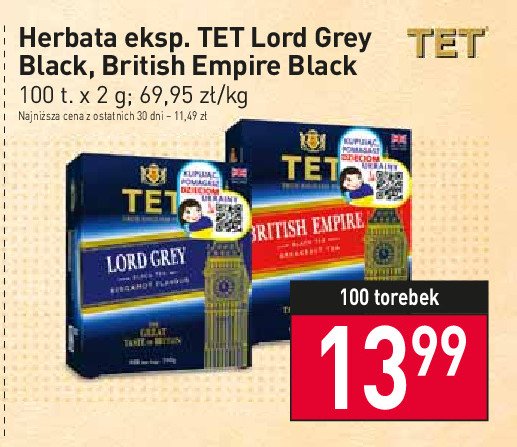 Herbata czarna liściasta Tet british empire promocja