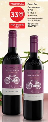 Wino Cono Sur Carmenere wytrawne 0,75l promocja w Żabka